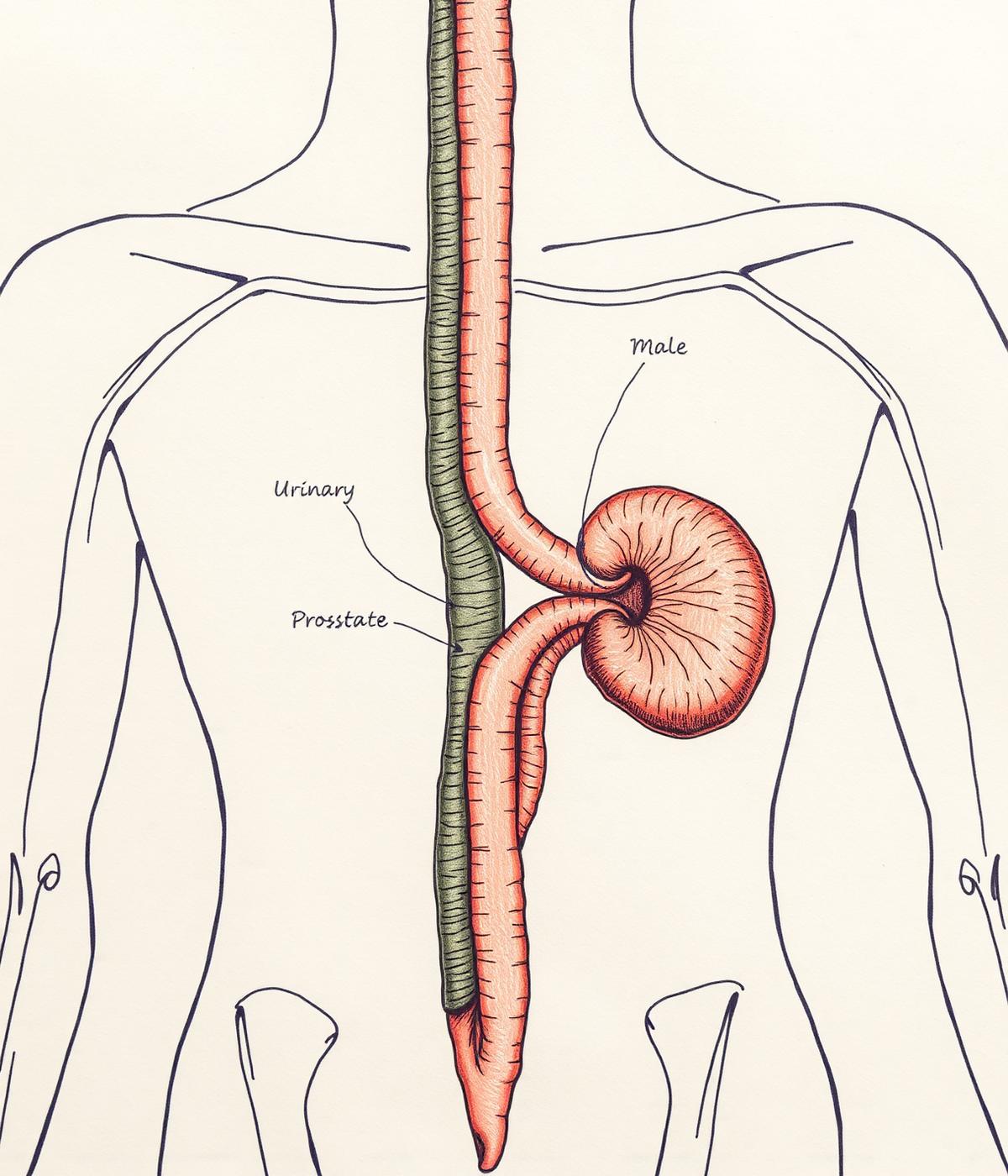 Anatomiczna ilustracja gruczołu krokowego